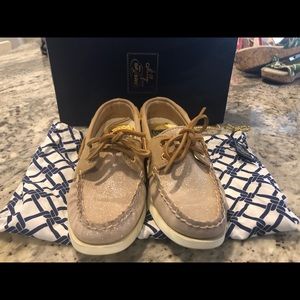 Milly for Sperry Taupe Sparkle Suede